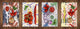 Chopping Board Set – Non-Slip Set of Four Chopping boards; MD06 Flowers Series:Floral Collage