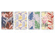 Chopping Board Set – Non-Slip Set of Four Chopping boards; MD06 Flowers Series:Floral Collage