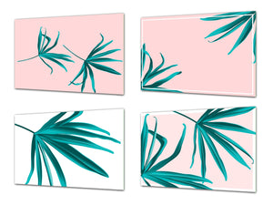 Hackbrett-Set – Rutschfestes Set von vier Hackbrettern; MD06 Flowers Series: Wedding palm leaf