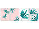 Set di taglieri – Set di quattro taglieri antiscivolo; MD06 Serie di fiori: Foglia di palma da sposa