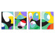 Set da quattro taglieri decorativi in vetro – Piatti da portata – Taglieri da formaggio; MD09 Serie di pittura astratta: Curvy Abstract tribale