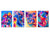 Set von vier dekorativen Schneidbrettern aus Glas – Servierplatten – Käsebretter; MD09 Abstract painting Series: Modern abstract space design