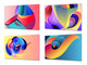 Set da quattro taglieri decorativi in vetro – Piatti da portata – Taglieri da formaggio; MD09 Serie di pittura astratta: Arte geometrica moderna