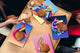Conjunto de tablas para picar - 4 Tablas de cortar decorativas: Serie de pintura abstracta MD09: Espacio de arte moderno
