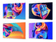Conjunto de tablas para picar - 4 Tablas de cortar decorativas: Serie de pintura abstracta MD09: Arte moderno del vector