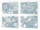Lot de planches à découper – Lot de quatre planches à découper antidérapantes ; MD06 Série de fleurs:Fleurs en papier bleu