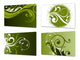 Chopping Board Set – Non-Slip Set of Four Chopping boards; MD06 Flowers Series:Green flowers design