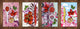 Chopping Board Set – Non-Slip Set of Four Chopping boards; MD06 Flowers Series:Floral boards
