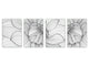 Lot de planches à découper – Lot de quatre planches à découper antidérapantes ; MD06 Série de fleurs:Fleurs de dahlia