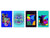 Set von vier dekorativen Schneidbrettern aus Glas – Servierplatten – Käsebretter; MD09 Abstract painting Series: Summer Art 1