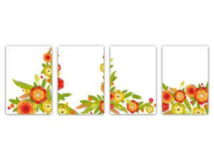 Chopping Board Set – Non-Slip Set of Four Chopping boards; MD06 Flowers Series:Wediing set