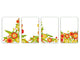 Tablas de cortar antibacterianas - Tabla de cortar decorativa: Serie de flores MD06: Set de boda