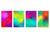 Set von 4 Hackbrettern aus Hartglas mit modernen Designs; MD10 Geometric Art Series: Hexagonal triangle