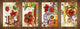 Set of four Glass Cutting Boards from toughened glass; MD04 Fruits and veggies Series:Autumnal Design