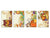 Set von 4 Schneidbrettern aus Hartglas; MD04 Fruits and veggies Series: Autumnal Design