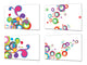 Vier Küchen-Schneidbretter – 20 x 30 cm (8 x 12 Zoll) Glas-Hackbretter; MD08 Full of Color Series: Happy Dots 1