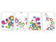 Vier Küchen-Schneidbretter – 20 x 30 cm (8 x 12 Zoll) Glas-Hackbretter; MD08 Full of Color Series: Happy Dots 1