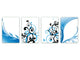 Vier Küchen-Schneidbretter – 20 x 30 cm (8 x 12 Zoll) Glas-Hackbretter; MD08 Full of Color Series: Blue Kine festival 1
