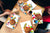 Quatre planches de cuisine – Planches à découper en verre; MD08 Série Pleine de couleur:Points heureux 2