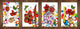 Vier Küchen-Schneidbretter – 20 x 30 cm (8 x 12 Zoll) Glas-Hackbretter; MD08 Full of Color Series: Happy Dots 2