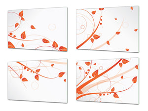 Chopping Board Set – Non-Slip Set of Four Chopping boards; MD06 Flowers Series:Flowers missing
