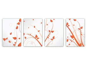 Chopping Board Set – Non-Slip Set of Four Chopping boards; MD06 Flowers Series:Flowers missing