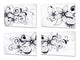 Hackbrett-Set – Rutschfestes Set von vier Hackbrettern; MD06 Flowers Series: Swirls for spring