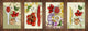 Chopping Board Set – Non-Slip Set of Four Chopping boards; MD06 Flowers Series:Vintage butterfly