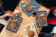 Glass Kitchen Cutting Boards (4-Piece Set) Non-porous glass; MD05 Neon Series:Christmas Boards 3