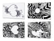 Set von 4 Hackbrettern aus Hartglas mit modernen Designs; MD01 Ethnic Series: Sketchy woman