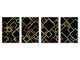 Set di 4 taglieri in vetro temperato dal design moderno; MD10 Serie di arte geometrica: Punti vettoriali