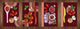 Set von 4 Hackbrettern aus Hartglas mit modernen Designs; MD01 Ethnic Series: Stylish boards set