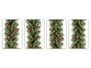 Set de 4 tablas de cortar con diferentes diseños para todas las ocasiones ; Serie Navidad MD11 Guirnalda