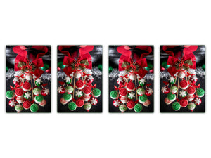 Set de 4 tablas de cortar con diferentes diseños para todas las ocasiones ; Serie de Navidad MD11: Piruletas de navidad