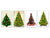 Set von 4 Hackbrettern aus Hartglas mit modernen Designs; MD11 Weihnachtsserie: Weihnachtsbaum Zweig
