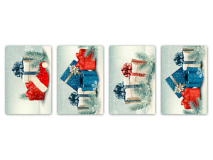 Set de 4 tablas de cortar con diferentes diseños para todas las ocasiones ; Serie Navidad MD11 Regalos