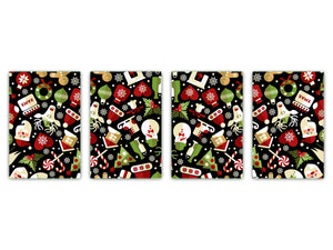 Set de 4 tablas de cortar con diferentes diseños para todas las ocasiones ; Serie Navidad MD11 Tema de Navidad