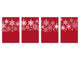 Set de 4 tablas de cortar con diferentes diseños para todas las ocasiones ; Serie de Navidad MD11: Copos de nieve