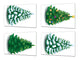 Set of four Glass Cutting Boards from toughened glass; MD11 Christmas Series: Christmas tree 2