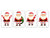 Set von 4 Hackbrettern aus Hartglas mit modernen Designs; MD11 Weihnachtsserie: Weihnachtsmann der Mollige