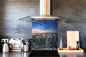 Paraschizzi fornelli vetro temperato – Pannello in vetro – Paraspruzzi lavandino BS25 Serie città: Panorama della città 9