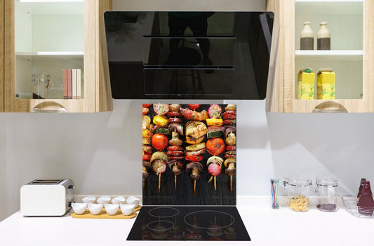 Printed tempered glass backsplash – BS23 European tradicional food Series: Shashlik Grill 4