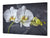 Enorm Schneidbrett aus Hartglas und schützende Arbeitsoberfläche; Flower series DD06B: White orchid 3