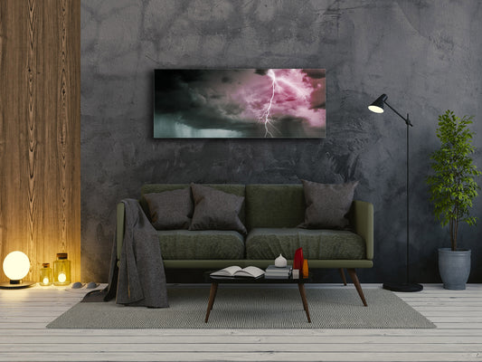 Cuadro de cristal moderno 125x50 cm (49,21 "x 19,69") - Tormenta 