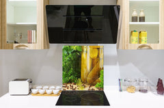 Printed tempered glass backsplash – BS23 European tradicional food Series: Pickled Cucumbers 1