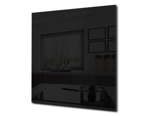 Glass kitchen backsplash – Tempered Glass splashback BS26C Series of colors: Black