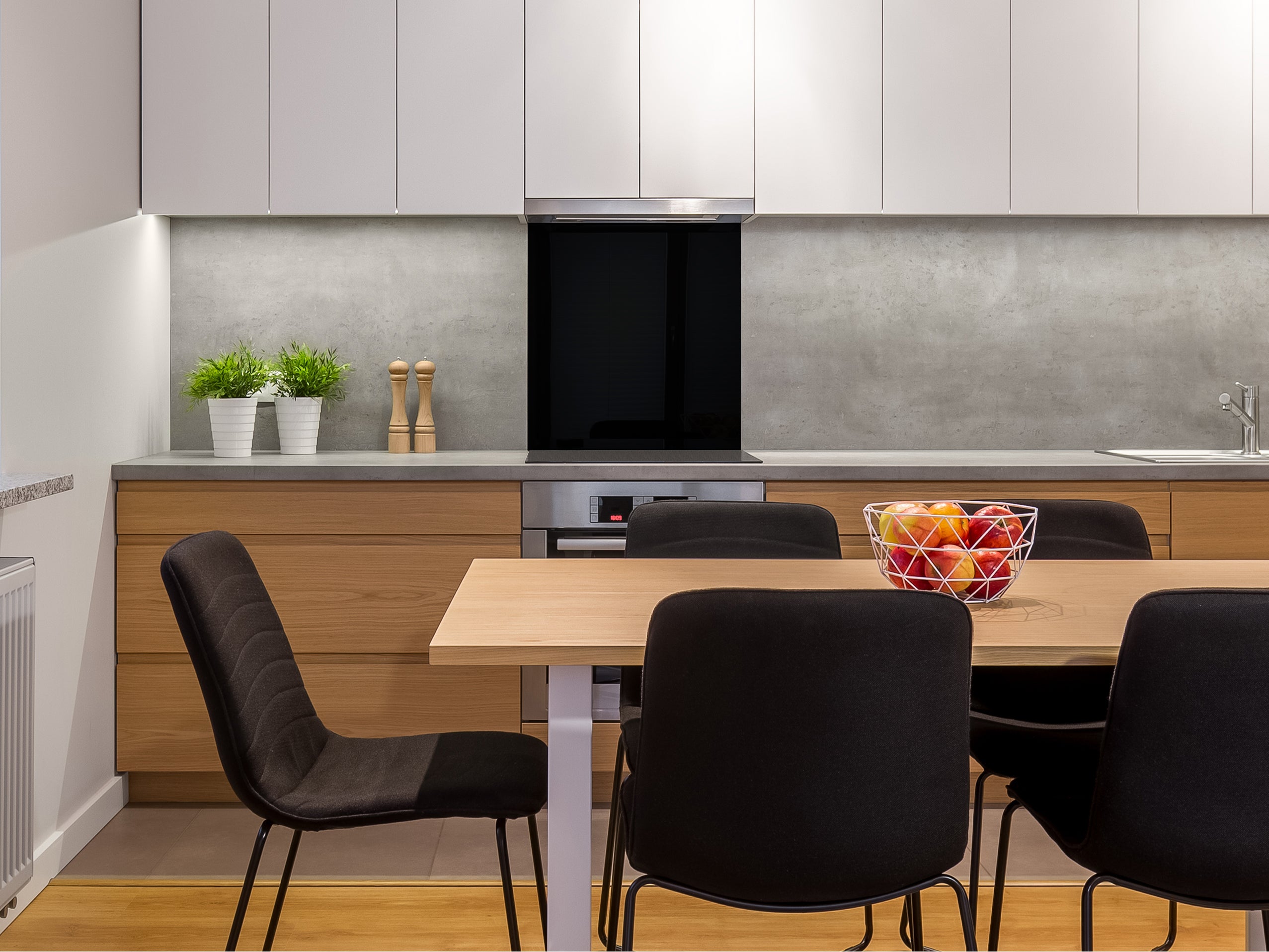 Glass kitchen backsplash – Tempered Glass splashback BS26C Series of colors: Black