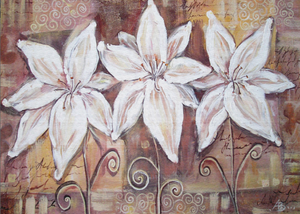 Enorm Schneidbrett aus Hartglas und schützende Arbeitsoberfläche; Flower series DD06A: Watercolor Flowers