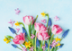 Enorm Schneidbrett aus Hartglas und schützende Arbeitsoberfläche; Flower series DD06A: Watercolor Flowers