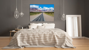 Graphic Art Print on Glass - Beautiful Quality Glass Print Picture SART01C Nature Series: Highway in Chile